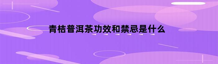 青桔普洱茶功效和禁忌是什么(青桔普洱茶的冲泡方法)