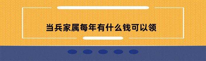 当兵家属每年有什么钱可以领(当兵家属每年有什么钱可以领的)