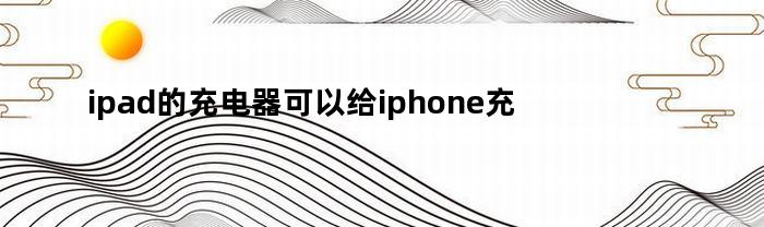 ipad的充电器可以给iphone充电吗(ipad的充电器可以给手机用吗)